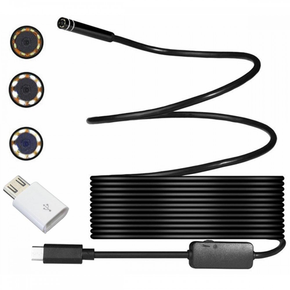 Camera endoscopica de inspectie, waterproof, 5,5mm, conectare Android/Windows prin USB-C, lungime cablu 5m - AVX-AK252B - AVEX
