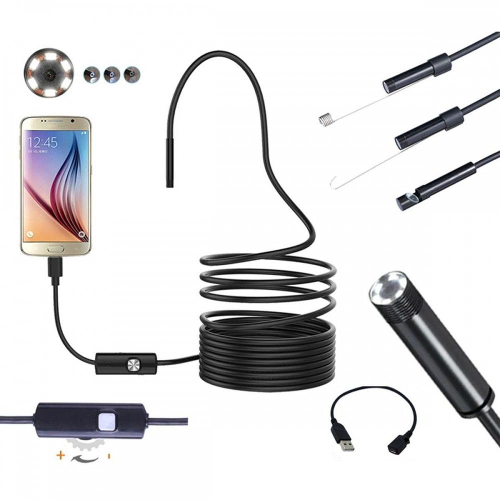 Camera endoscopica de inspectie, waterproof, 5,5mm, conectare Android/Windows prin microUSB - USB, lungime cablu 5m - AVX-AK252A - AVEX