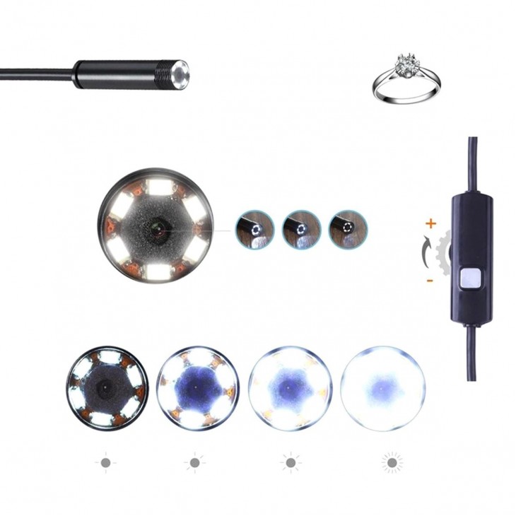 Camera endoscopica de inspectie, waterproof, 5,5mm, conectare Android/Windows prin microUSB - USB, lungime cablu 5m - AVX-AK252A - AVEX
