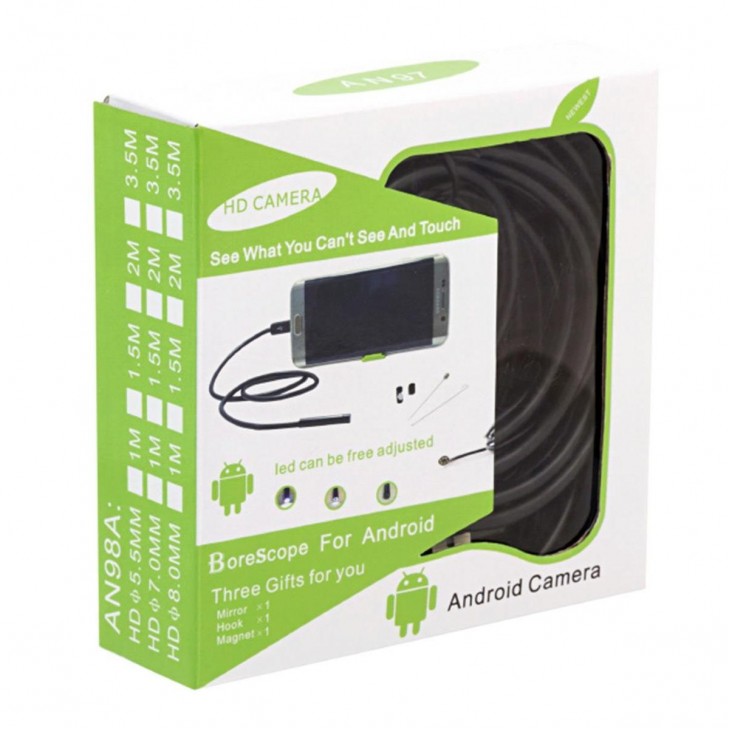 Camera endoscopica de inspectie, waterproof, 5,5mm, conectare Android/Windows prin microUSB - USB, lungime cablu 5m - AVX-AK252A - AVEX