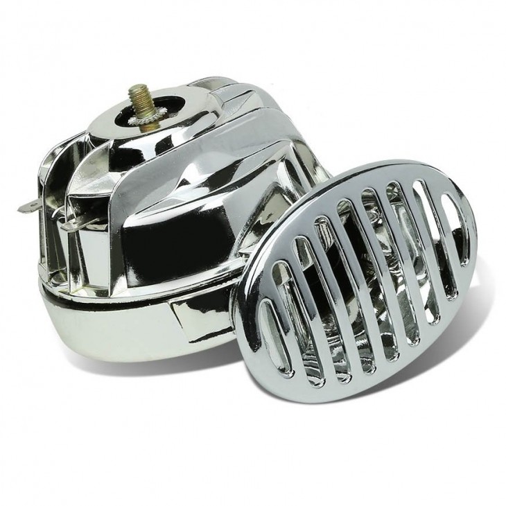 Claxon auto cromat 12V 2 buc CHR-01 - AVX-AM01715 - AMIO