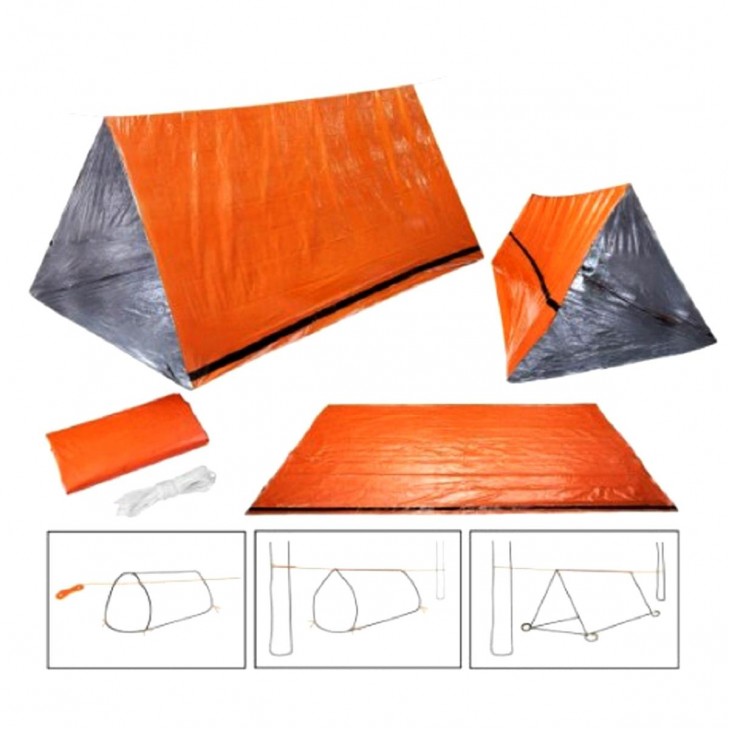 Cort de salvare pliabil, termic (NRC) pentru turism, alpinism, dimensiune 210 x 90 cm - AVX-AG404C - AVEX