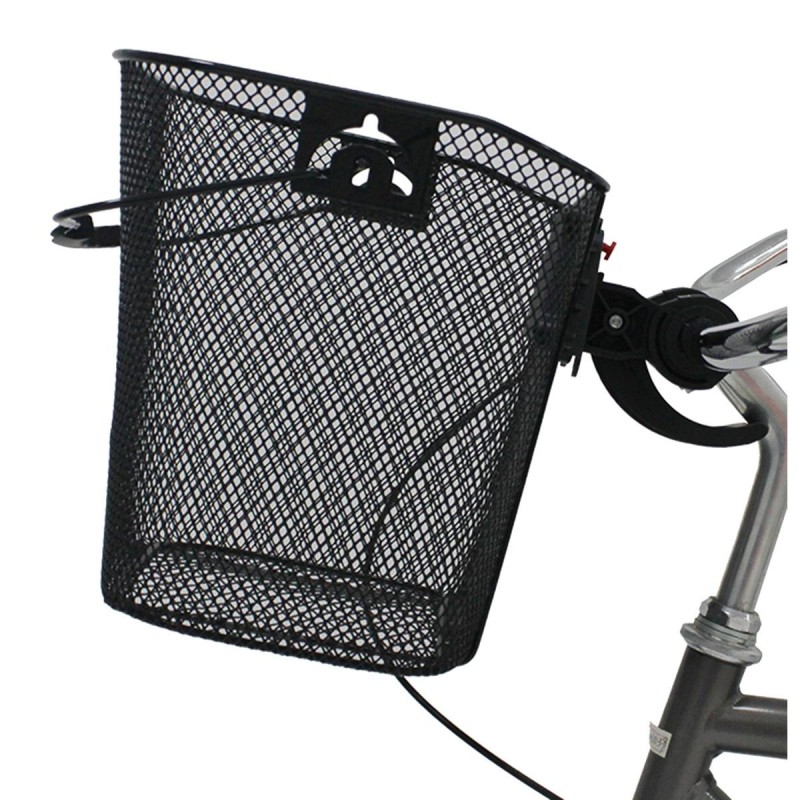 Cos metalic pentru bicicleta cu maner, demontabil, conceput pentru a fi montat in partea din fata, culoare Neagra - AVX-RW15A - AVEX