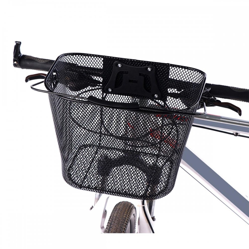 Cos metalic pentru bicicleta cu maner, demontabil, conceput pentru a fi montat in partea din fata, culoare Neagra - AVX-RW15A - AVEX