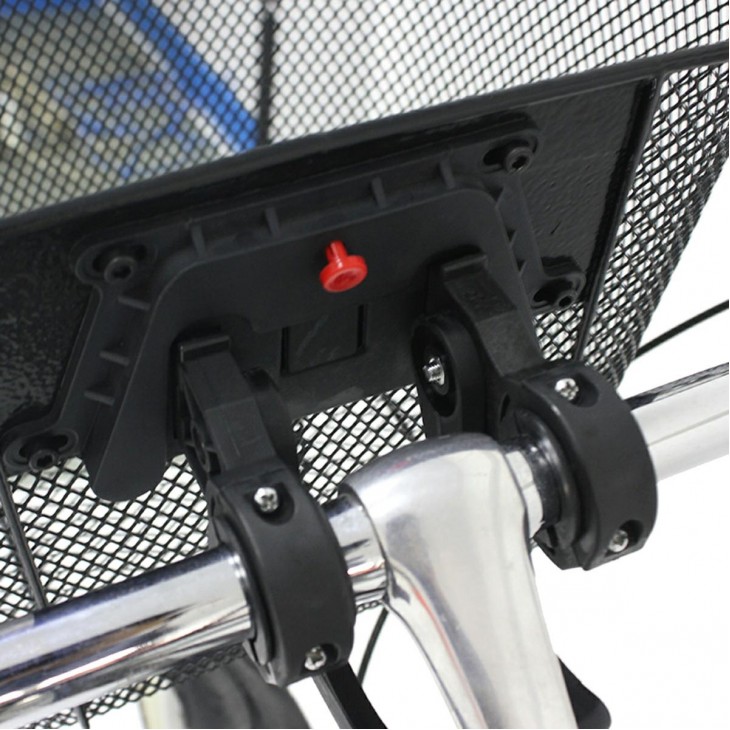 Cos metalic pentru bicicleta cu maner, demontabil, conceput pentru a fi montat in partea din fata, culoare Neagra - AVX-RW15A - AVEX