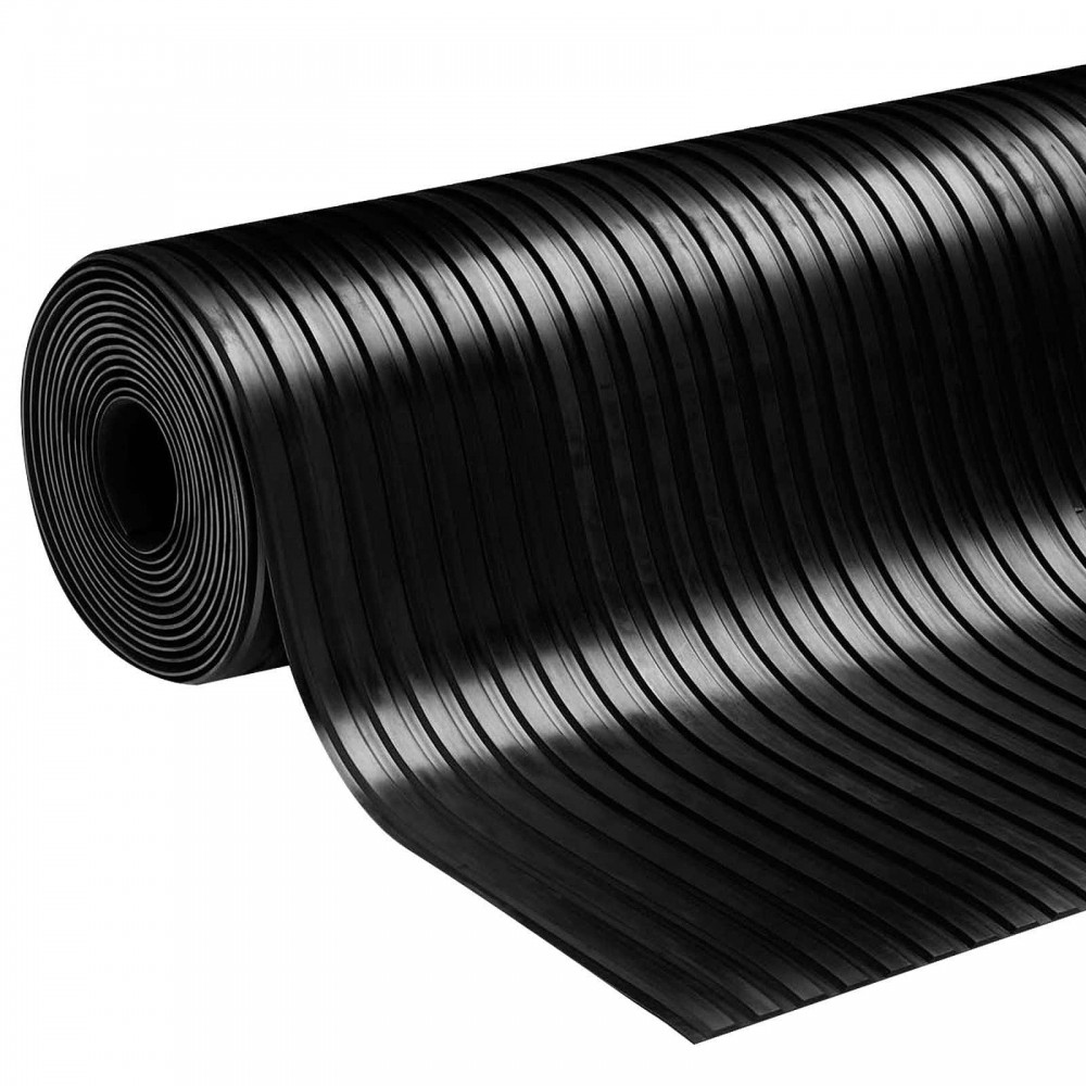Covor Antiderapant din Cauciuc, Linoleum din Cauciuc pentru Protectie Podea Auto - model STRIATII MARI - AVX-SBR-SM - AVEX