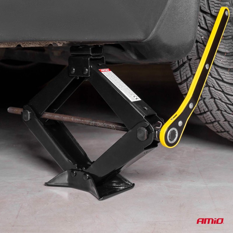 Cric Trapezoidal cu actionare manuala, capacitate ridicare 2000 kg, cu clichet si manusi de lucru - AVX-AM02479 - AMIO