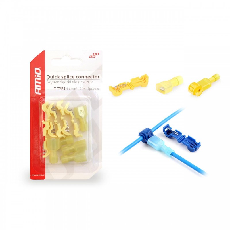Cuplaje electrice pentru imbinari rapide de tip-T 04 - 6mm2, 24A, 5  buc blister - AVX-AM02345 - AMIO