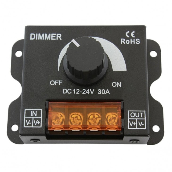 Dimmer LED cu reglaj manual, 12V - 24V, 360W - 720W, 30A - AVX-AG132C - AVEX