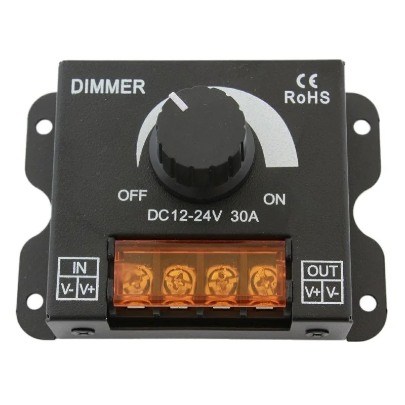 Dimmer LED cu reglaj manual, 12V - 24V, 360W - 720W, 30A Dimmer LED cu reglaj manual, 12V - 24V, 360W - 720W, 30A