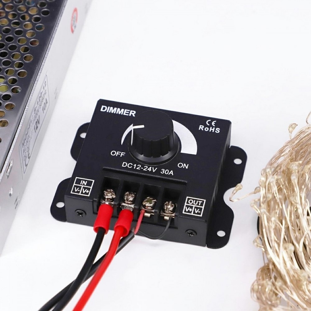 Dimmer LED cu reglaj manual, 12V - 24V, 360W - 720W, 30A - AVX-AG132C - AVEX