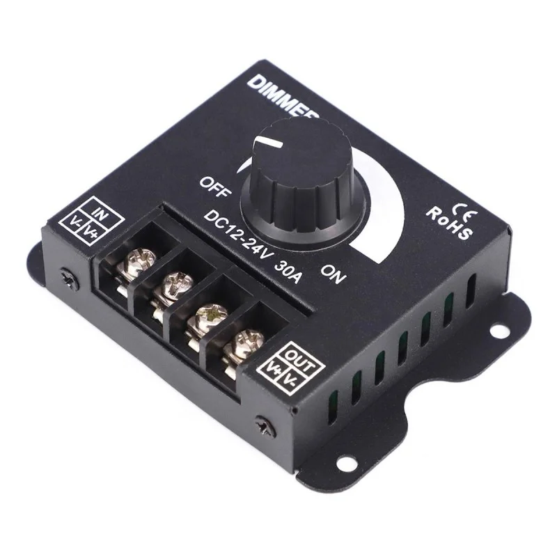 Dimmer LED cu reglaj manual, 12V - 24V, 360W - 720W, 30A Dimmer LED cu reglaj manual, 12V - 24V, 360W - 720W, 30A