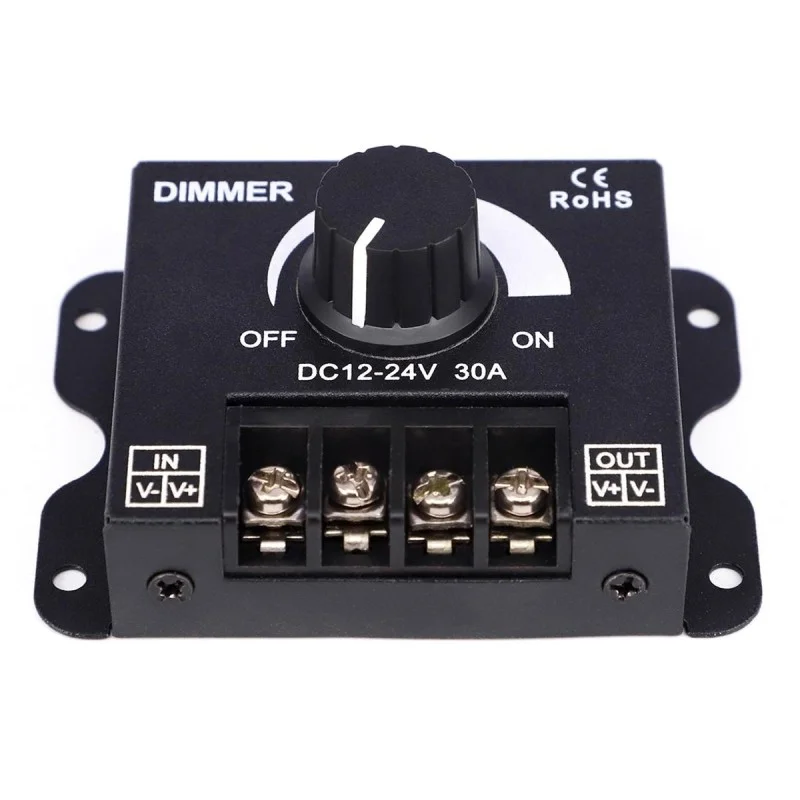 Dimmer LED cu reglaj manual, 12V - 24V, 360W - 720W, 30A Dimmer LED cu reglaj manual, 12V - 24V, 360W - 720W, 30A