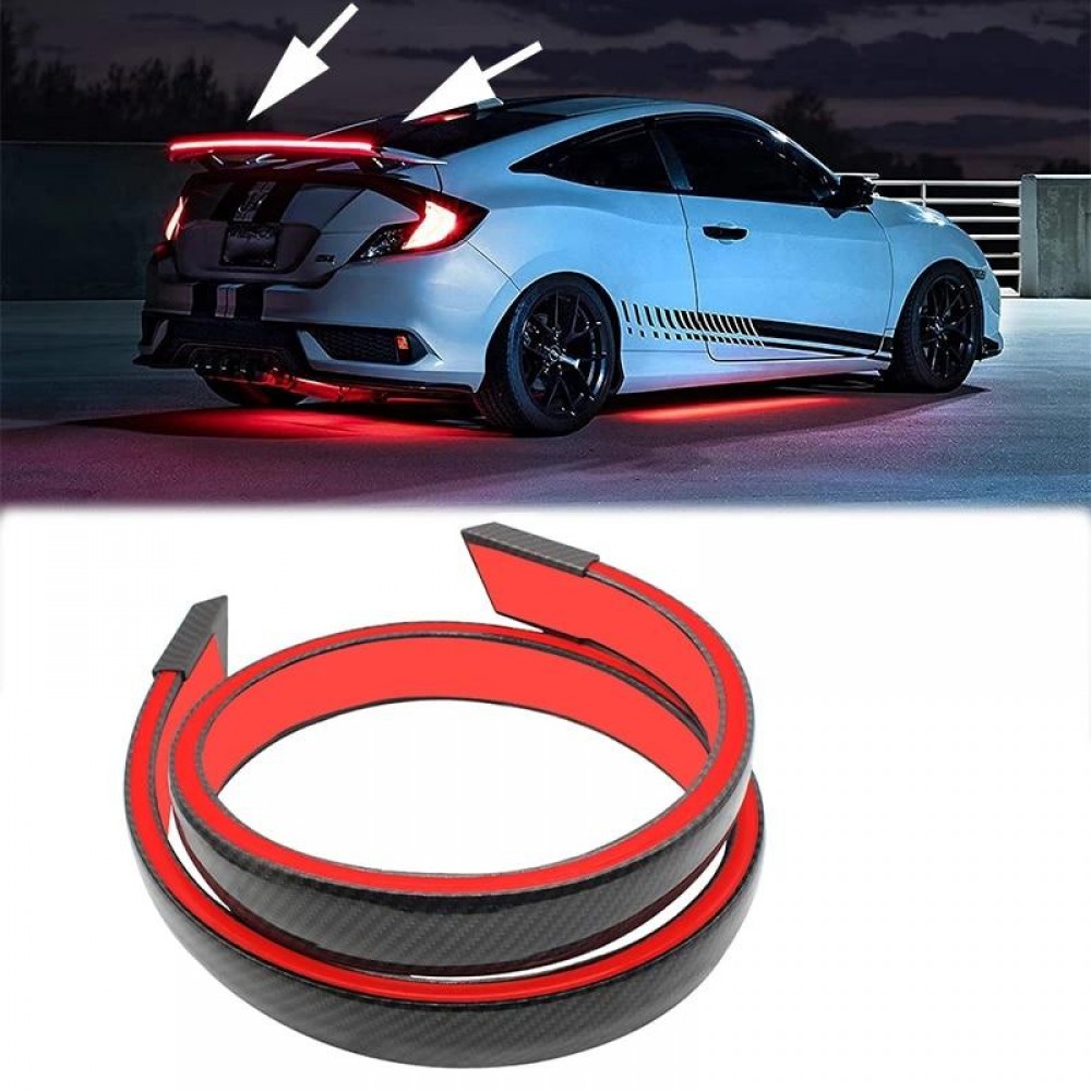 Eleron auto cu lampa stop frana suplimentara pentru autoturisme, 12V, 120cm, Carbon - AVX-T160921-2 - AVEX