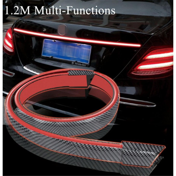 Eleron auto cu lampa stop frana suplimentara pentru autoturisme, 12V, 120cm, Carbon - AVX-T160921-2 - AVEX