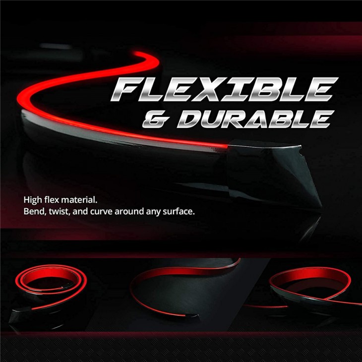 Eleron auto cu lampa stop frana suplimentara pentru autoturisme, 12V, 120cm, Negru - AVX-T160921-1 - AVEX