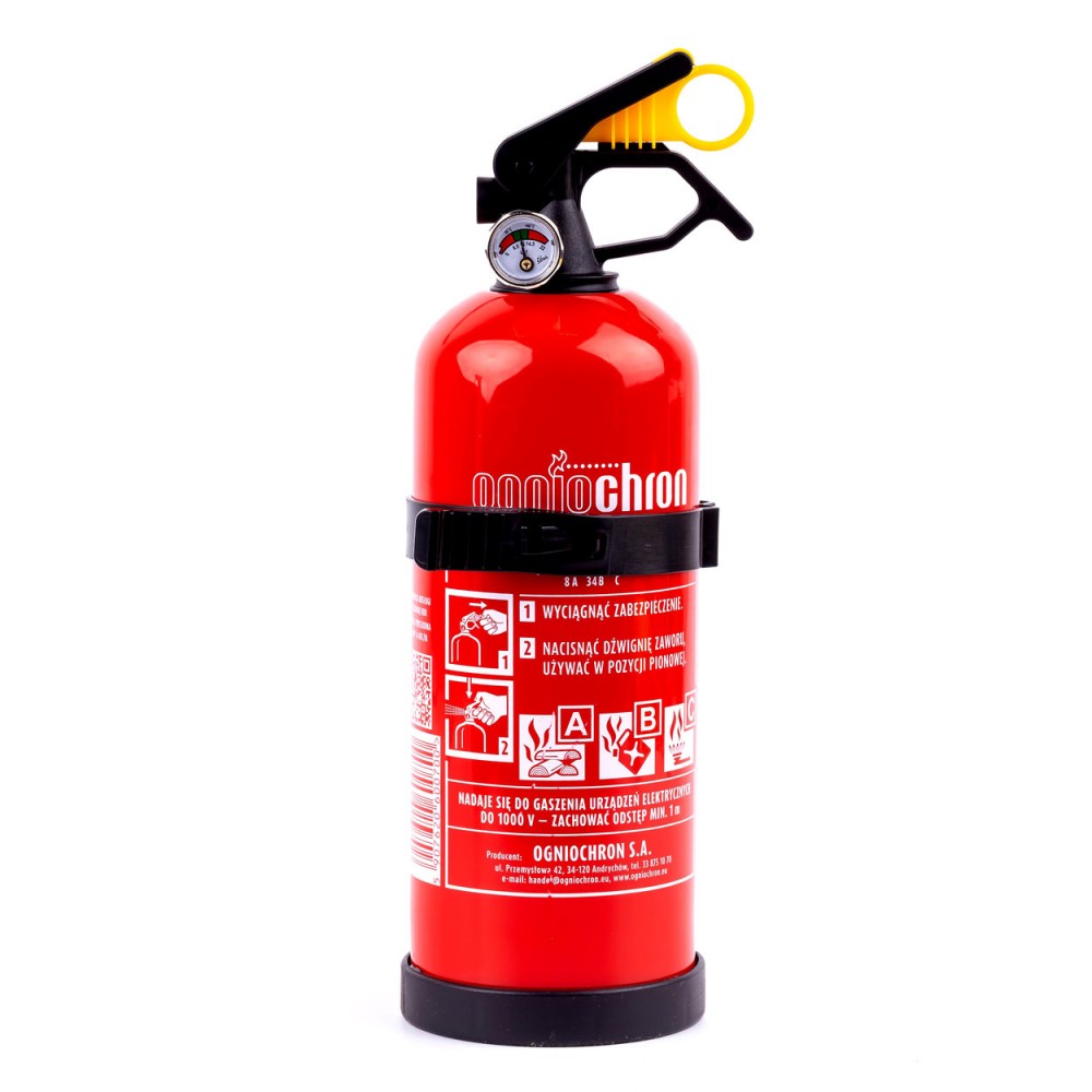 Extinctor Auto cu pulbere ABC, cu manometru si suport, 1Kg - AVX-OG60179 - AMIO
