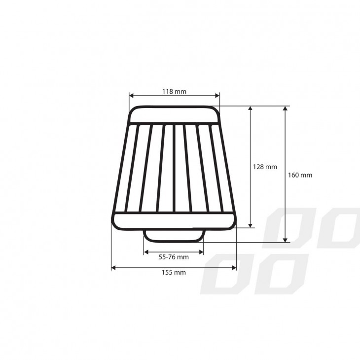 Filtru de aer conic albastru cu 3 adaptoare - AVX-AM02458 - AMIO