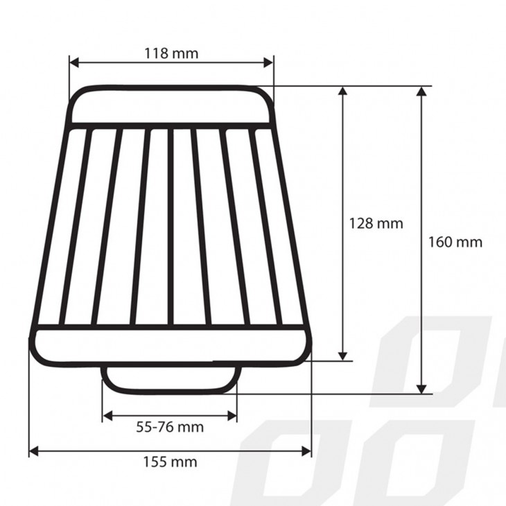 Filtru de aer conic negru cu 3 adaptoare - AVX-AM02546 - AMIO
