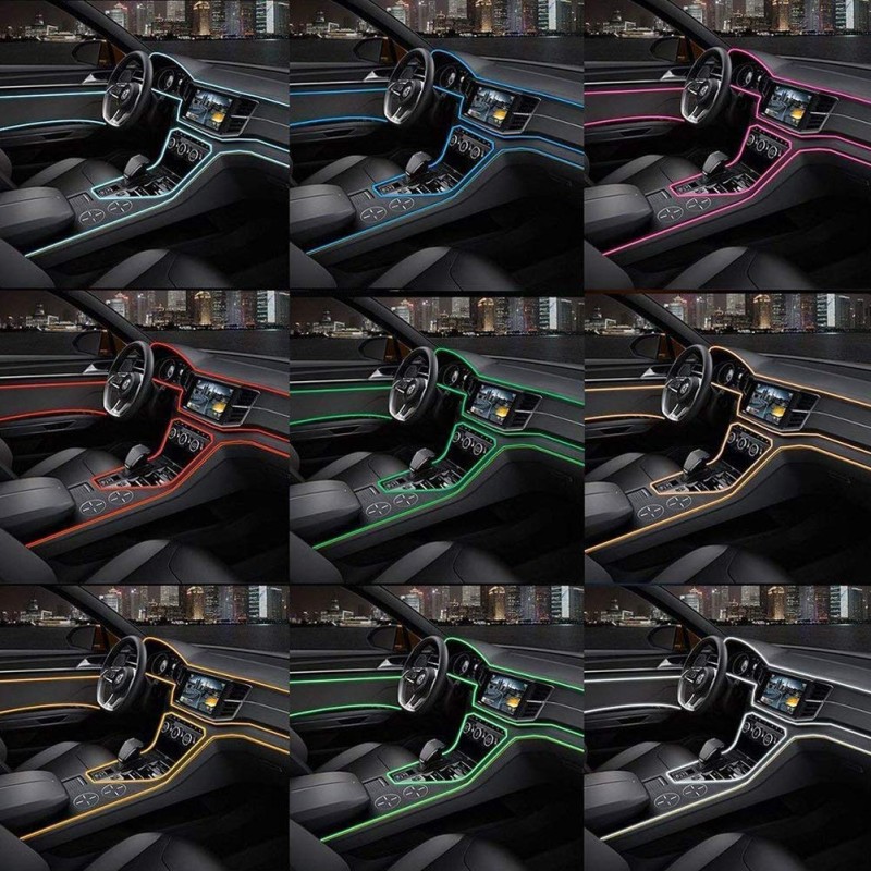 Fir Neon Auto EL Wire culoare Albastru, lungime 2M, alimentare 12V, droser inclus - AVX-ELW-2M-B - AVEX