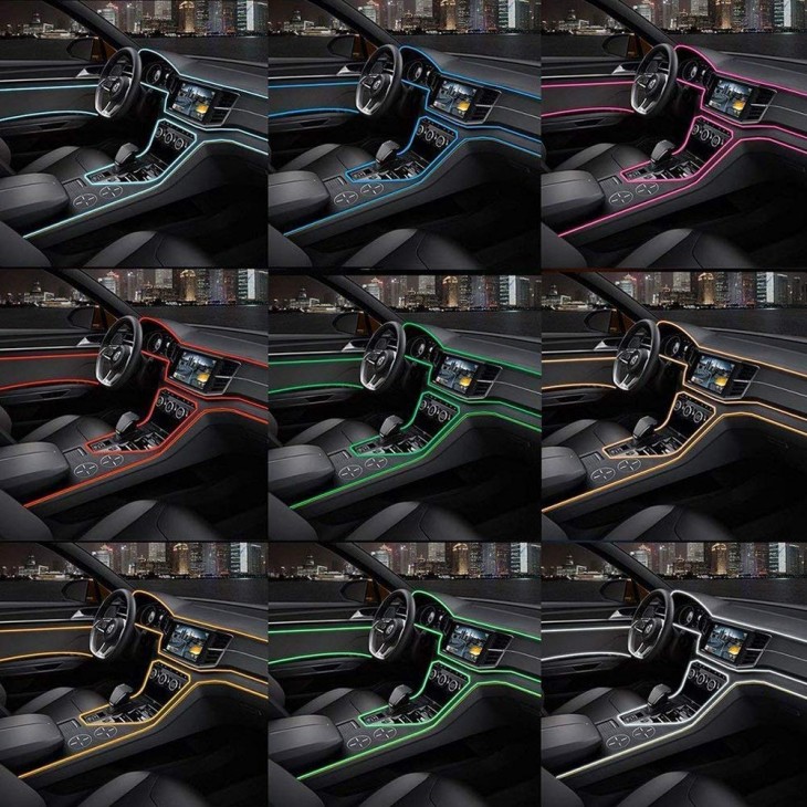Fir Neon Auto EL Wire culoare Albastru, lungime 5M, alimentare 12V, droser inclus - AVX-ELW-5M-B - AVEX
