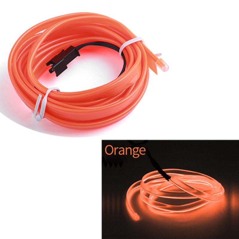 Fir Neon Auto EL Wire culoare Orange, lungime 5M, alimentare 12V, droser inclus - AVX-ELW-5M-O - AVEX