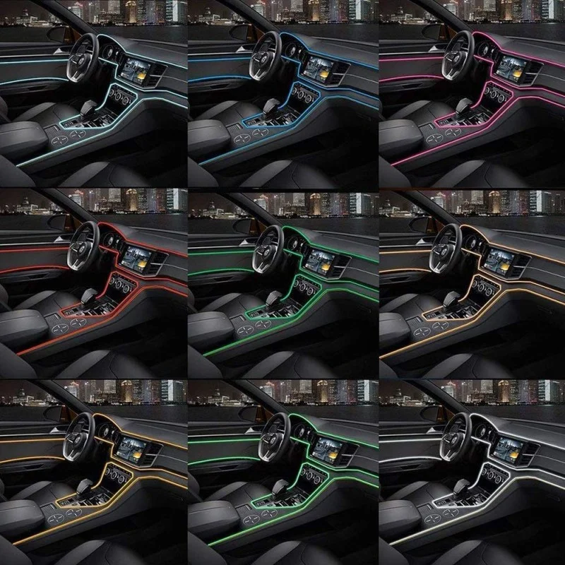 Fir Neon Auto EL Wire culoare Verde, lungime 1M, alimentare 12V, droser inclus