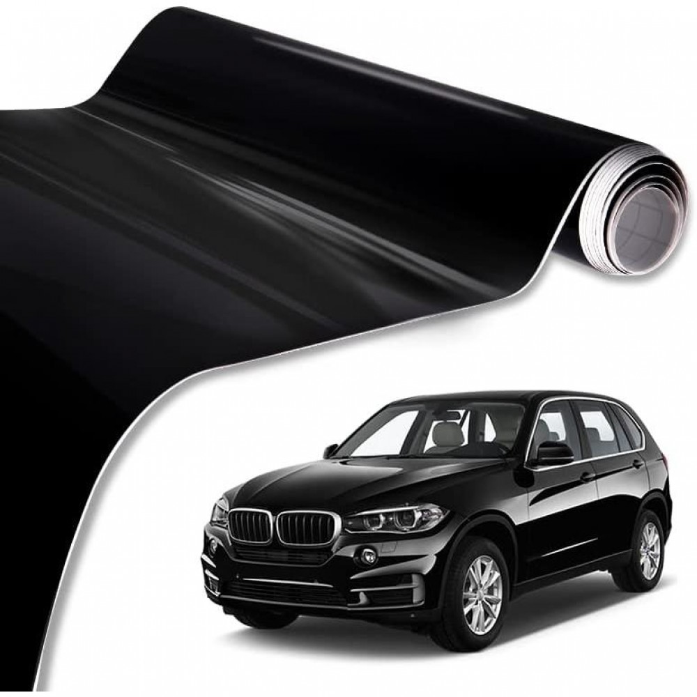 Folie auto pentru colantare integrala, Termoplastica, cu tehnologie BUBBLE FREE, culoare Negru, finisaj Lucios, dimensiune 3,0m x 1,52m - AVX-KX5045 - AVEX