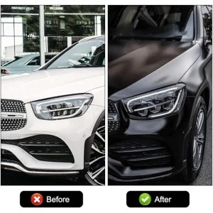 Folie auto pentru colantare integrala, Termoplastica, cu tehnologie "BUBBLE FREE", culoare Negru, finisaj Mat, dimensiune 3,0m x 1,52m