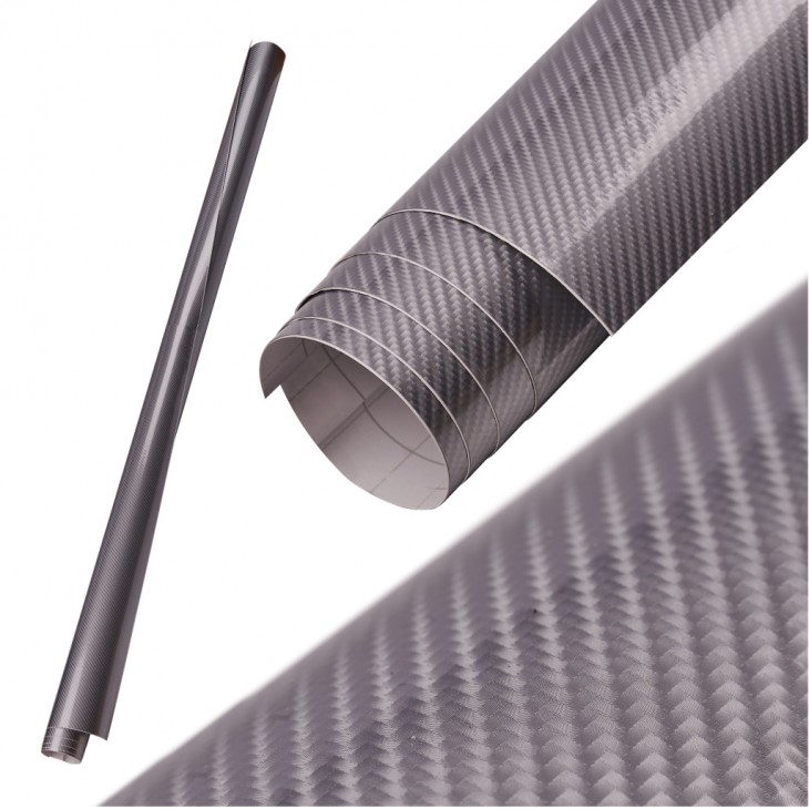 Folie colantare auto Carbon 5D Lacuit Argintiu (3,0m x 1,52m) - AVX-KX10273 - AVEX