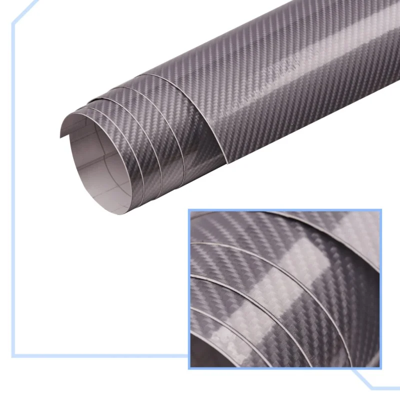 Folie colantare auto Carbon 5D Lacuit Argintiu (3,0m x 1,52m)