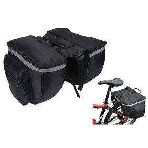 Geanta de transport negra pentru bicicleta cu 4 compartimente AVX-RW1