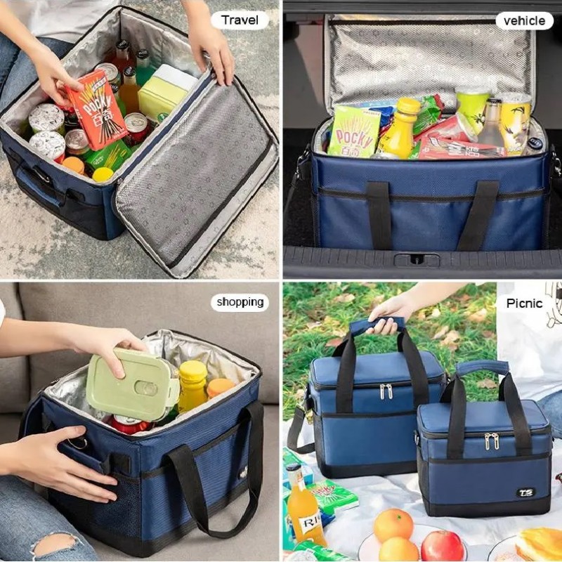 Geanta termoizolanta pentru picnic sau plaja, capacitate 16l, culoare Albastra - AVX-KX4986_2 - AVEX