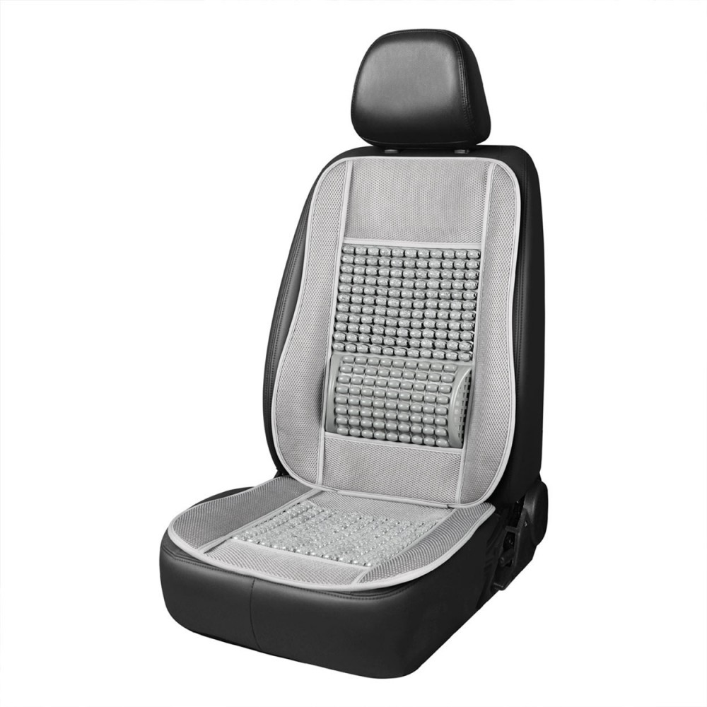 Husa scaun auto cu bile de masaj si suport lombar, dimensiuni 110 x 46 cm, culoare Gri - AVX-AM03643 - AMIO