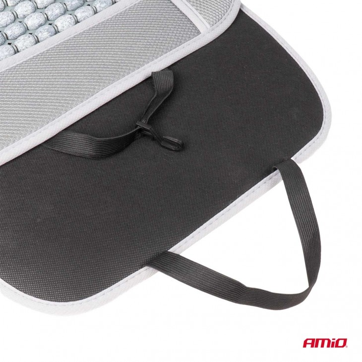 Husa scaun auto cu bile de masaj si suport lombar, dimensiuni 110 x 46 cm, culoare Gri - AVX-AM03643 - AMIO