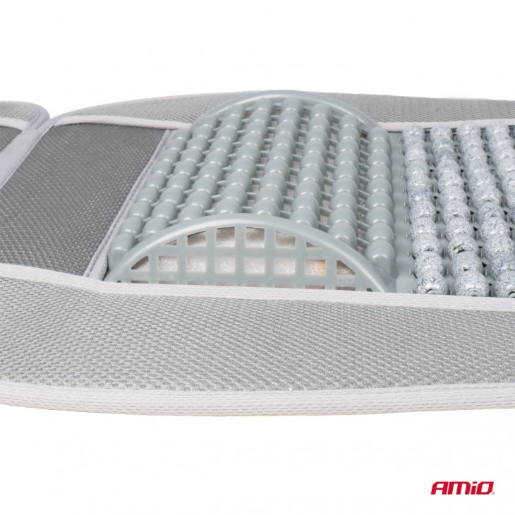 Husa scaun auto cu bile de masaj si suport lombar, dimensiuni 110 x 46 cm, culoare Gri - AVX-AM03643 - AMIO