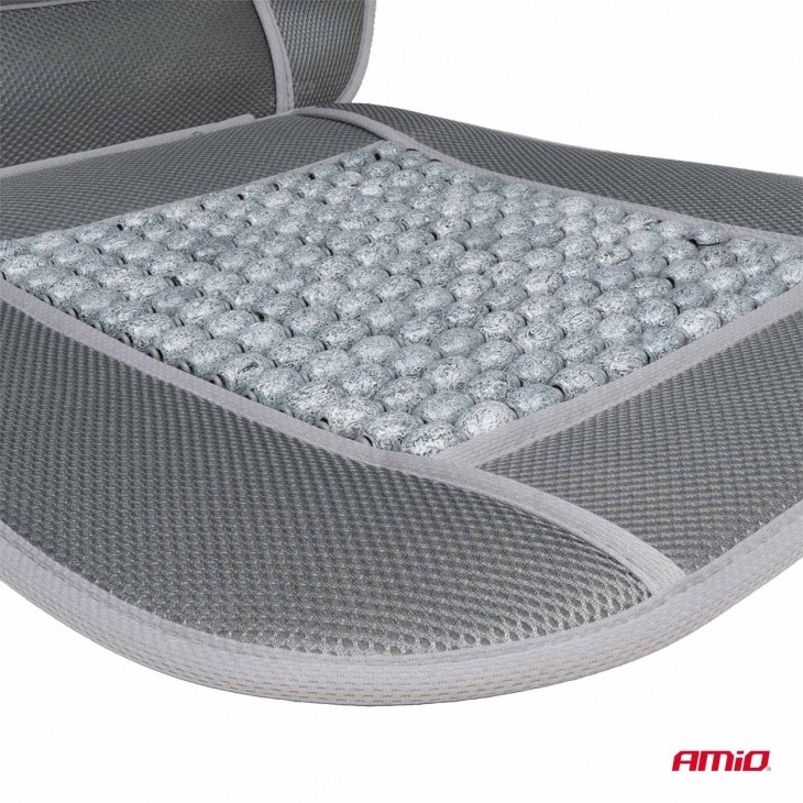 Husa scaun auto cu bile de masaj si suport lombar, dimensiuni 110 x 46 cm, culoare Gri - AVX-AM03643 - AMIO