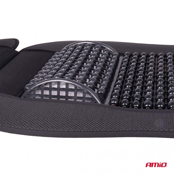 Husa scaun auto cu bile de masaj si suport lombar, dimensiuni 110 x 46 cm, culoare Neagra - AVX-AM03644 - AMIO