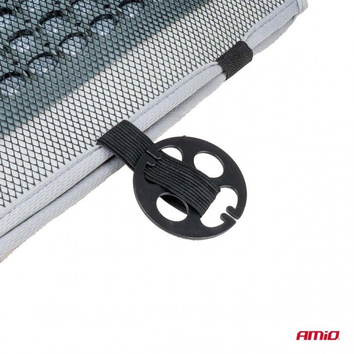 Husa scaun auto cu bile de masaj si suport lombar, dimensiuni 97 x 44 cm, culoare Gri - AVX-AM03641 - AMIO