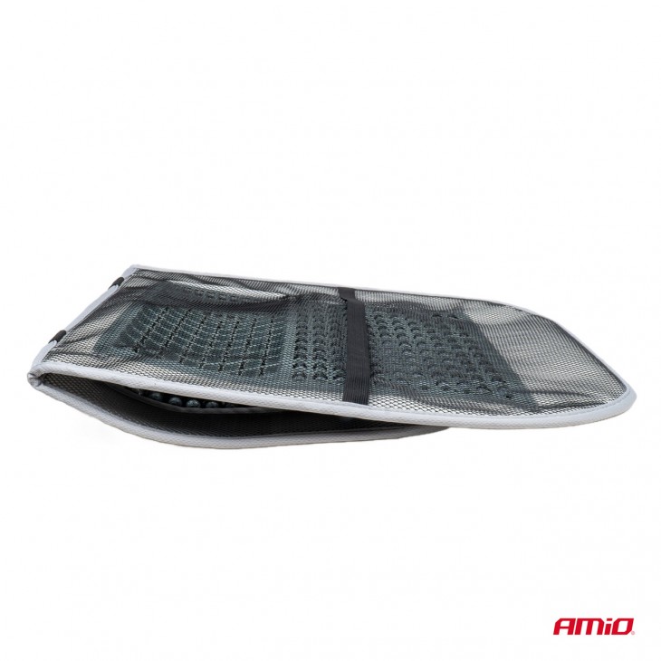 Husa scaun auto cu bile de masaj si suport lombar, dimensiuni 97 x 44 cm, culoare Gri - AVX-AM03641 - AMIO