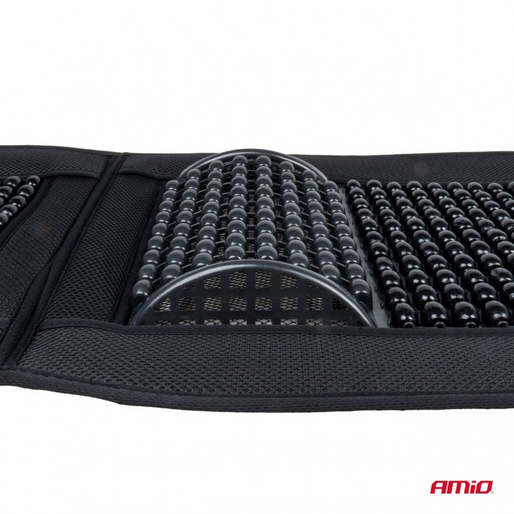 Husa scaun auto cu bile de masaj si suport lombar, dimensiuni 97 x 44 cm, culoare Neagra - AVX-AM03642 - AMIO