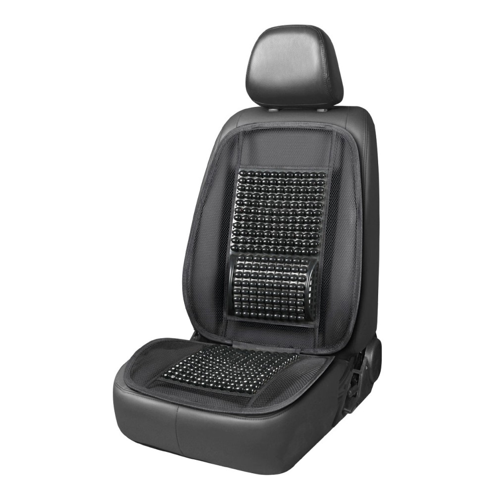 Husa scaun auto cu bile de masaj si suport lombar, dimensiuni 98 x 49 cm, culoare Neagra - AVX-AM03645 - AMIO