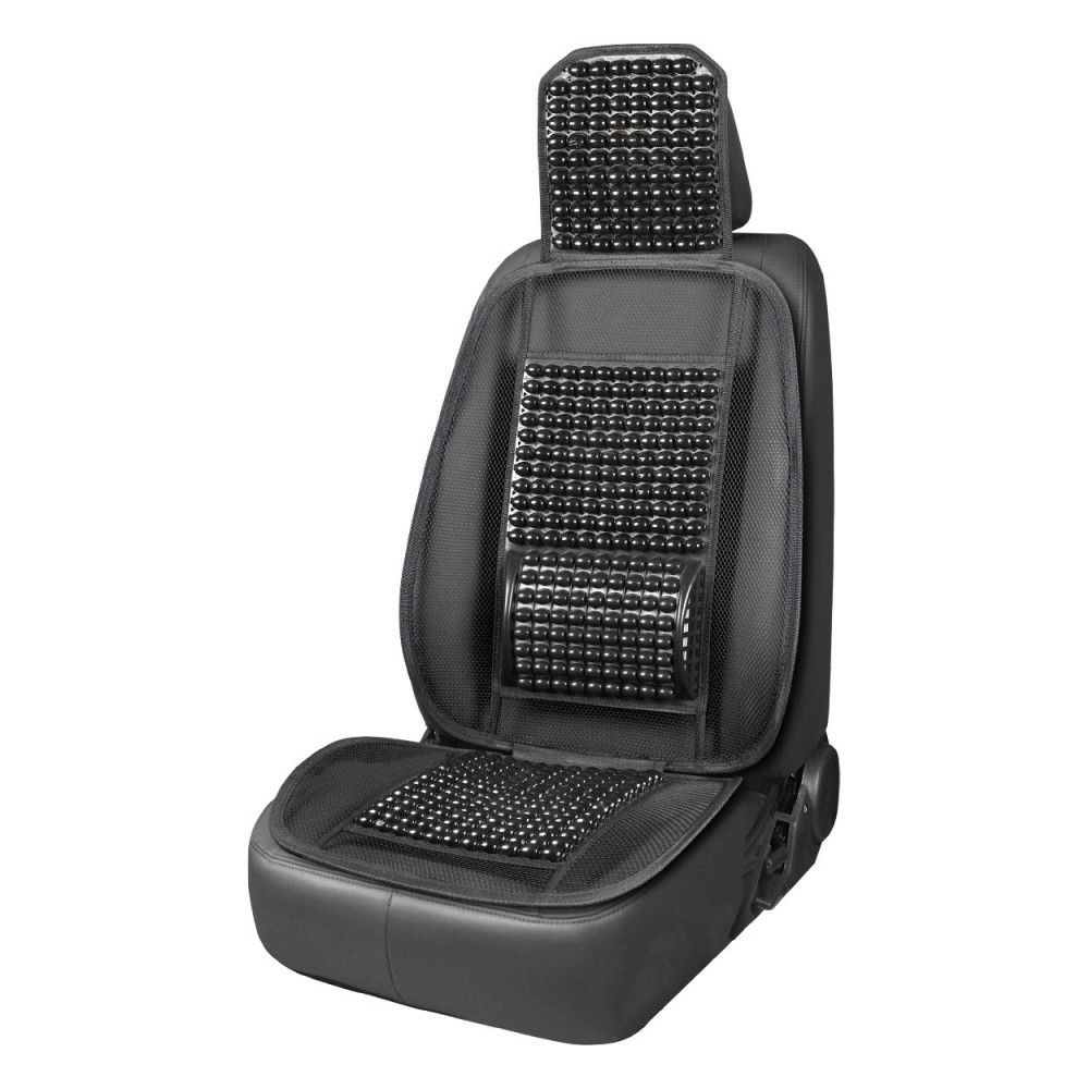 Husa scaun auto cu bile de masaj, suport lombar si tetiera, dimensiuni 125 x 52 cm, culoare Neagra - AVX-AM03646 - AMIO