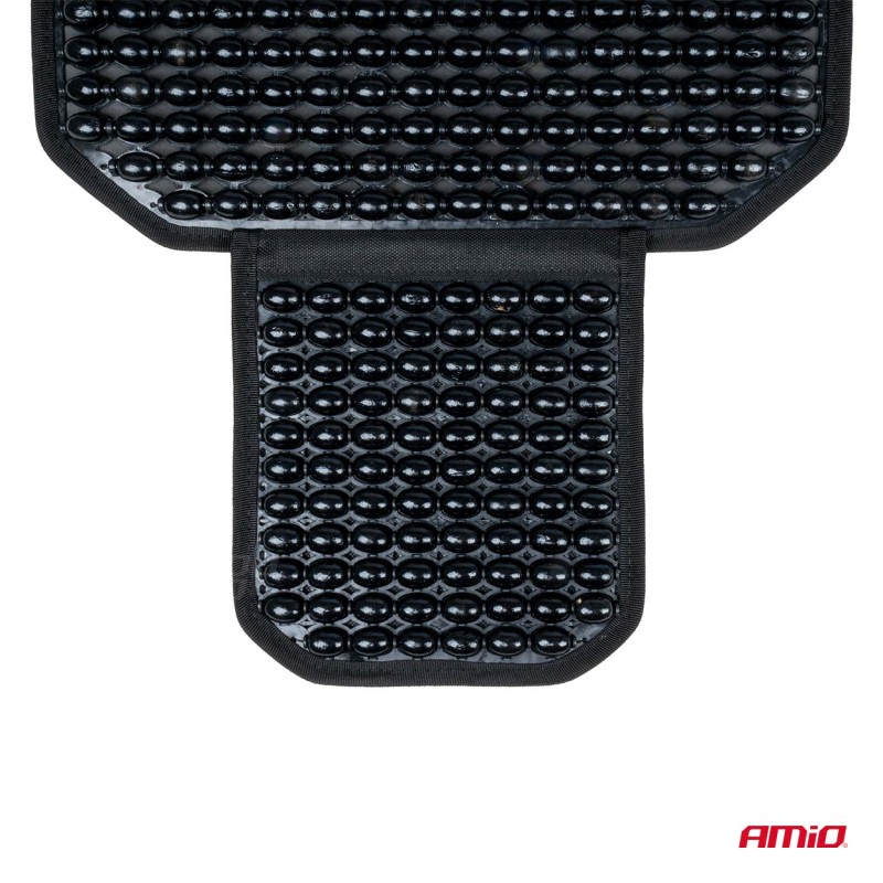 Husa scaun auto cu bile de masaj, suport lombar si tetiera, dimensiuni 126 x 44 cm, culoare Neagra - AVX-AM03650 - AMIO