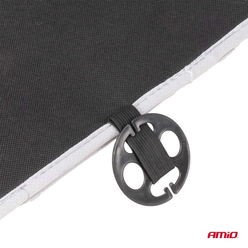 Husa scaun auto cu bile de masaj, suport lombar si tetiera, dimensiuni 131 x 46 cm, culoare Gri - AVX-AM03647 - AMIO