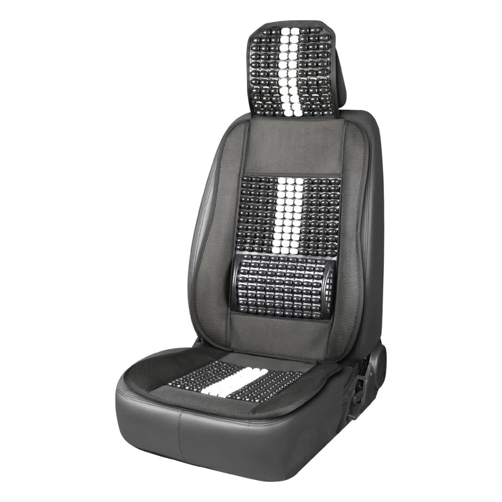Husa scaun auto cu bile de masaj, suport lombar si tetiera, dimensiuni 131 x 46 cm, culoare Neagra - AVX-AM03648 - AMIO
