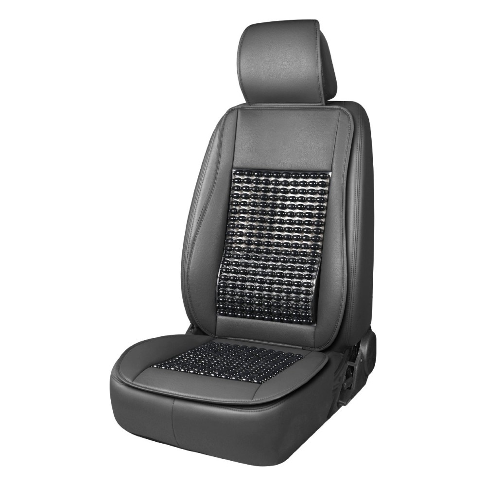 Husa scaun auto cu bile de masaj, suport lombar si tetiera, dimensiuni 147 x 68 cm, culoare Neagra - AVX-AM03649 - AMIO