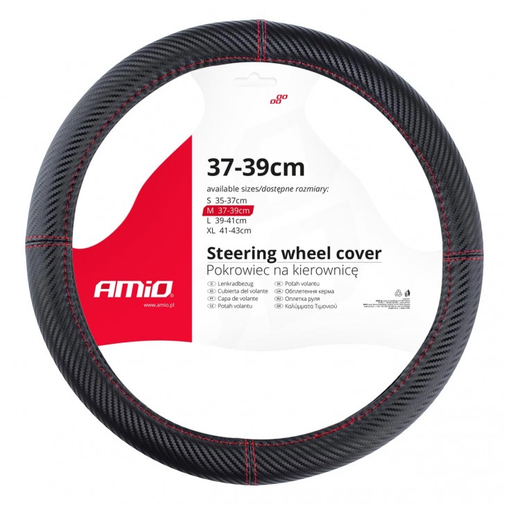 Husa volan Carbon Look, SWC-38-M (37-39cm) - AVX-AM02811 - AMIO