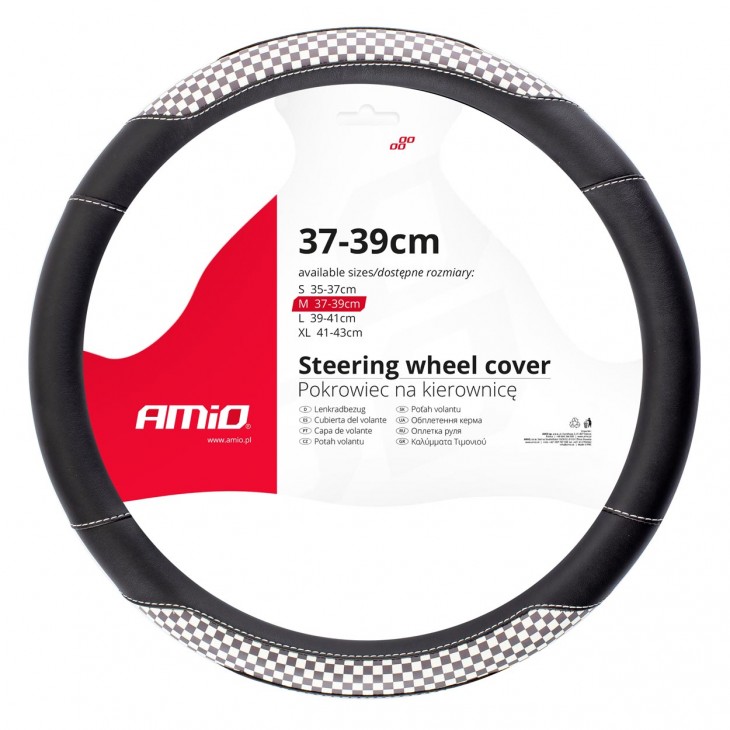 Husa volan Racing Flag, SWC-39-M (37-39cm) - AVX-AM02812 - AMIO