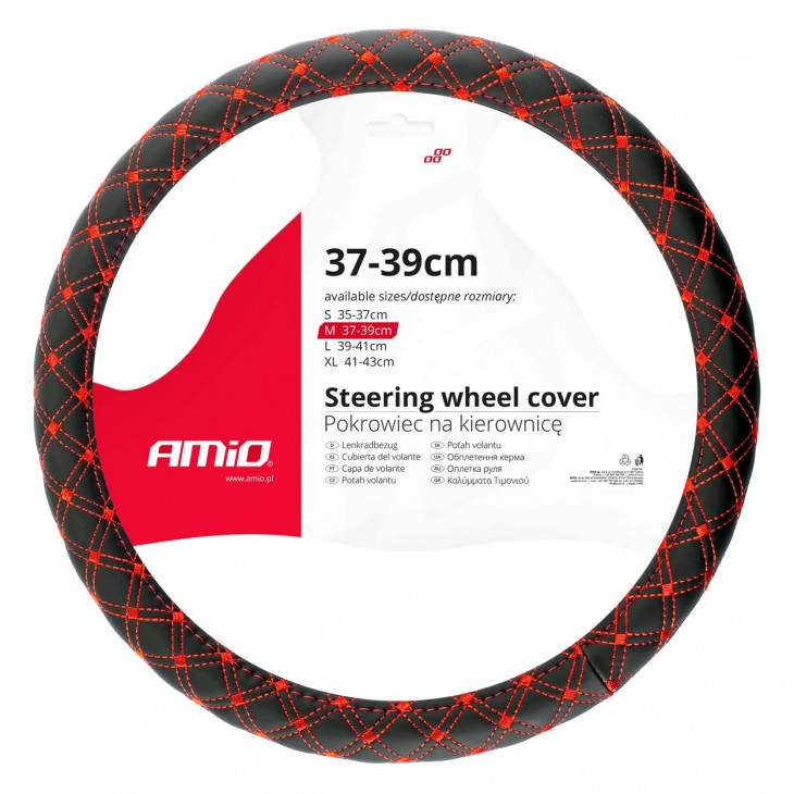 Husa volan Red Seam, SWC-40-M (37-39cm) - AVX-AM02813 - AMIO